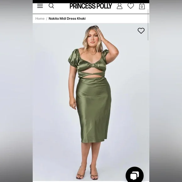 Princess Polly | Dresses | Princess Polly Nakita Silk Green Midi Dress |  Poshmark